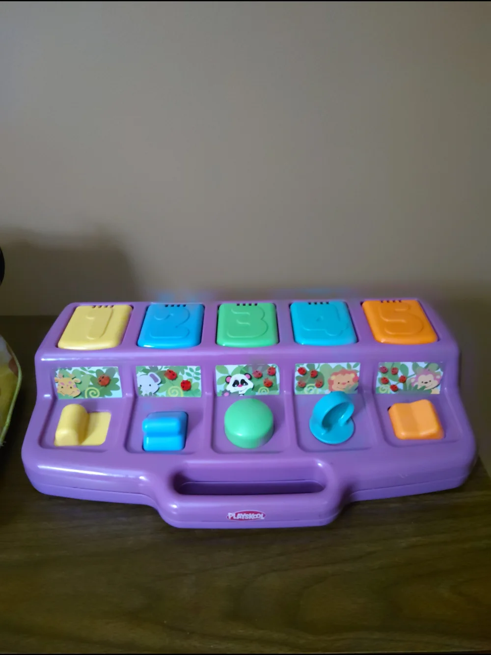 Vintage Playskool Pop-Up Friends Purple Activity Toy